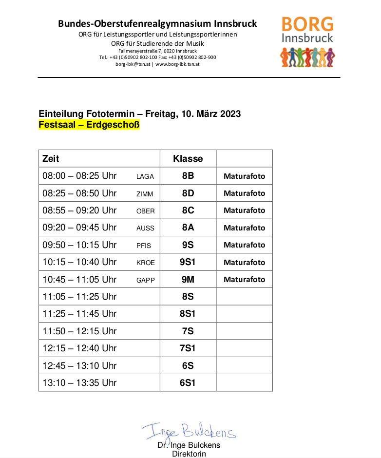 Fototermin 10.3.2023